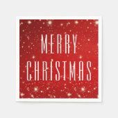 Serviette En Papier Simple Moderne JAUNE NOËL Rouge Blanc (Devant)