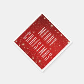 Serviette En Papier Simple Moderne JAUNE NOËL Rouge Blanc (Coin)