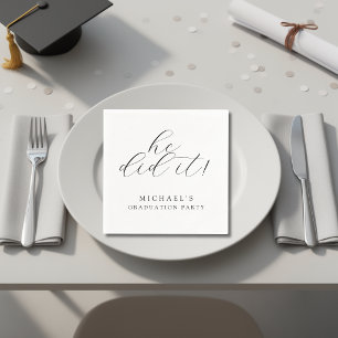 Serviette En Papier Simple Moderne Minimaliste Il L'a Fait Fête de Rem