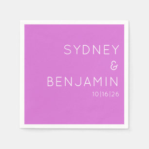 Serviette En Papier Simple Moderne Minimaliste Orchidée Personnalisée