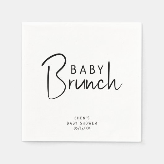 Serviette En Papier Simple moderne Neutral Bébé Brunch Napkins (Devant)