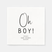 Serviette En Papier Simple moderne Neutral Oh Baby shower garçon (Devant)