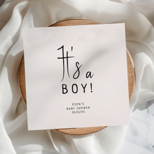 Serviette En Papier Simple moderne Neutre C'est un garçon ! Baby showe