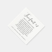 Serviette En Papier Simple moderne Noir & Blanc Fun Fact 2 Mariage (Coin)