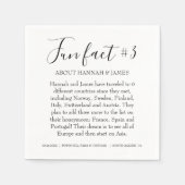 Serviette En Papier Simple moderne Noir & Blanc Fun Fact 3 Mariage (Devant)