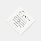 Serviette En Papier Simple moderne Noir & Blanc Fun Fact 4 Mariage (Coin)