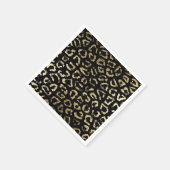 Serviette En Papier Simple moderne noir chic faux or imprimé guépard (Coin)