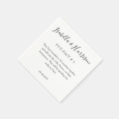 Serviette En Papier Simple moderne Noir et blanc Fun Fact # 1Mariage (Coin)