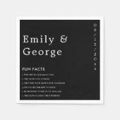 Serviette En Papier Simple moderne Noir et Blanc Fun Fun Fun Fun Faits (Devant)