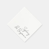 Serviette En Papier Simple moderne noir Script minimal personnalisé ma (Coin)