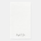 Serviette En Papier Simple moderne Noms de script II Mariage (Devant)