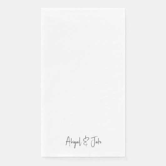 Serviette En Papier Simple moderne Noms de script II Mariage (Devant)