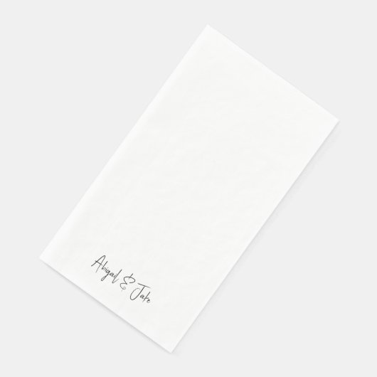 Serviette En Papier Simple moderne Noms de script II Mariage (Coin)