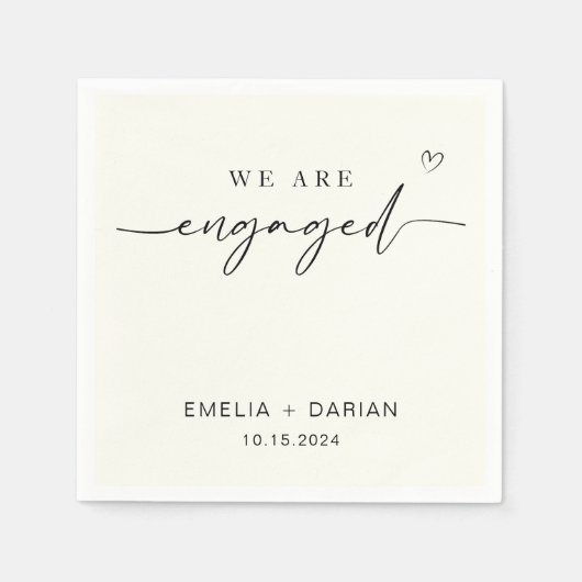 Serviette En Papier Simple moderne Nous sommes engagés pour la partie (Devant)