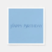 Serviette En Papier Simple Moderne Pastel Bleu clair Joyeux Anniversai (Devant)