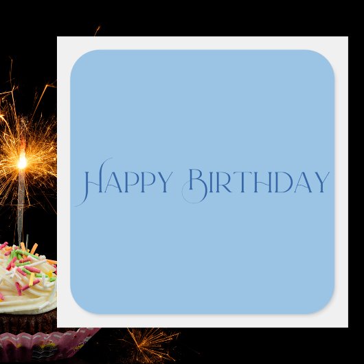 Serviette En Papier Simple Moderne Pastel Bleu clair Joyeux Anniversai