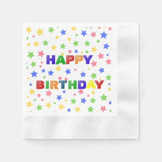 Serviette En Papier Simple moderne Pastel Star fête d'anniversaire col (Devant)