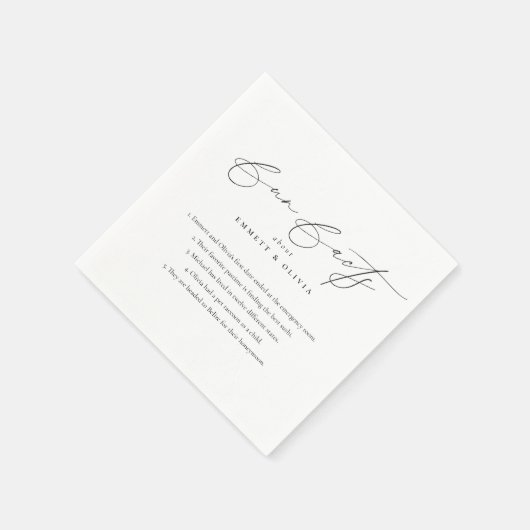 Serviette En Papier Simple Moderne Script Calligraphie Fun Fun Fun Fun (Coin)