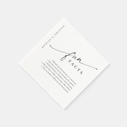 Serviette En Papier Simple moderne Script Fun Fun Fun Faits Mariage (Coin)