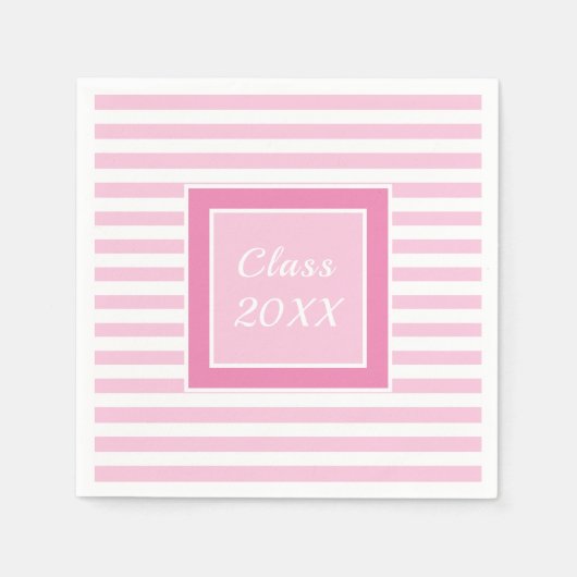 Serviette En Papier Simple moderne Script Pink Graduate Party (Devant)