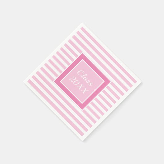 Serviette En Papier Simple moderne Script Pink Graduate Party (Coin)