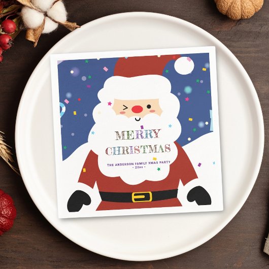 Serviette En Papier Simple moderne Whimsical mignon Père Noël Christma