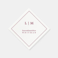 Simple Monogramme de Bourgogne Élégant Mariage