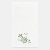 Serviette En Papier Simple Monogramme de Feuillage en Or  (Devant)