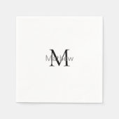 Serviette En Papier simple monogramme de lettre initiale ajoutez votre (Devant)