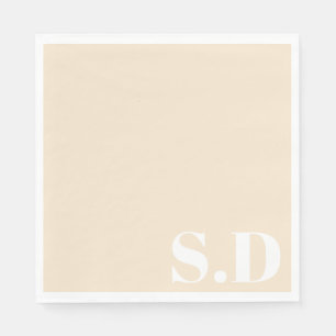 Serviette En Papier Simple Monogramme de Mariage Initiales Personnal