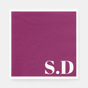 Serviette En Papier Simple Monogramme Mariage Initiales Personnalisé