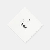 Serviette En Papier Simple monogramme minimal ajouter le phot du plan  (Coin)