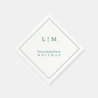 Simple Monogramme Vert Émeraude Élégant Mariage
