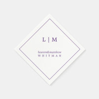 Simple Monogramme Violet Élégant Mariage