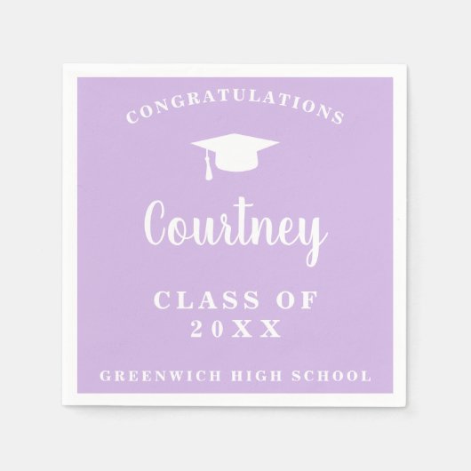 Serviette En Papier Simple Mortier Board Modernité Graduation (Devant)