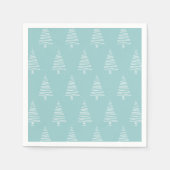 Serviette En Papier Simple Motif D'Arbre De Noël Bleu Et Blanc (Devant)