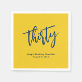 Serviette En Papier Simple Mustard Jaune 30e fête d'anniversaire (Devant)