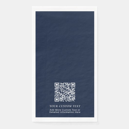 Serviette En Papier Simple Navy Custom QR Code Entreprise Promotionnel (Devant)