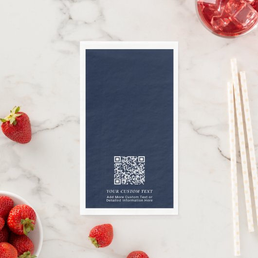 Serviette En Papier Simple Navy Custom QR Code Entreprise Promotionnel (En situation)