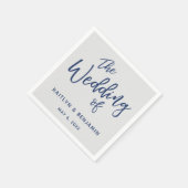 Serviette En Papier Simple Navy sur la typographie grise Le Mariage de (Coin)