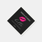 Serviette En Papier Simple Noir Bonjour 40 Baiser 30 Adieu Anniversair (Coin)