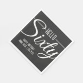 Serviette En Papier Simple Noir et Blanc Bonjour Soixante 60e annivers (Coin)