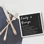 Serviette En Papier Simple Noir Et Blanc Chic Fun Fun Fun Mariage