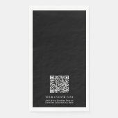 Serviette En Papier Simple noir personnalisé QR Code professionnel (Devant)