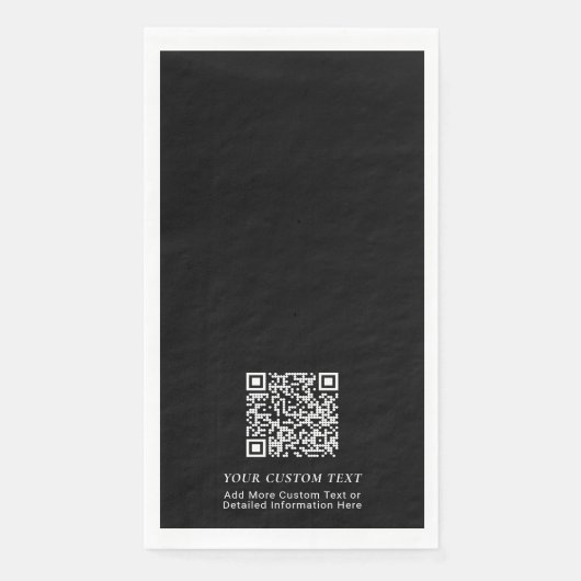 Serviette En Papier Simple noir personnalisé QR Code professionnel (Devant)