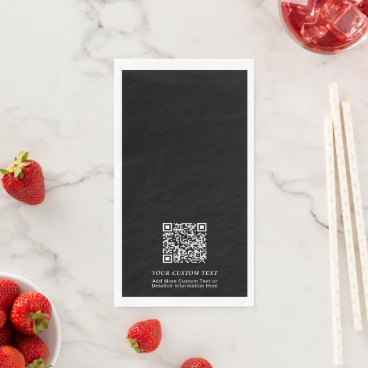 Serviette En Papier Simple noir personnalisé QR Code professionnel (En situation)