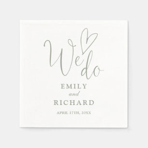 Serviette En Papier Simple Nous faisons Script Love Heart Sage Green M
