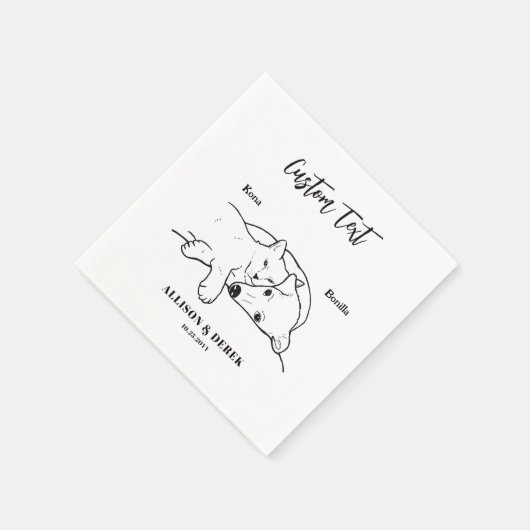 Serviette En Papier Simple Nous faisons trop Chien Chat Mariage Nom de (Coin)