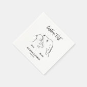 Serviette En Papier Simple Nous faisons trop Chien Chat Mariage Nom de (Coin)