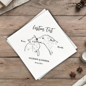 Serviette En Papier Simple Nous faisons trop Chien Chat Mariage Nom de